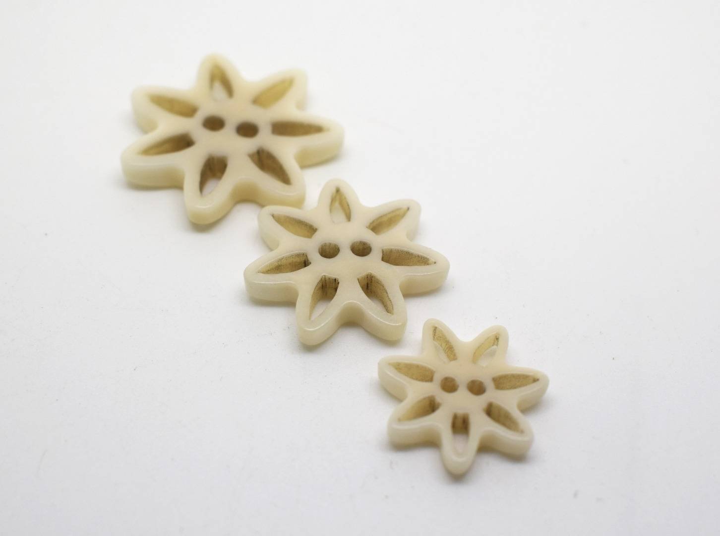 P1195 Rare Star style Natural Corozo Italian Buttons