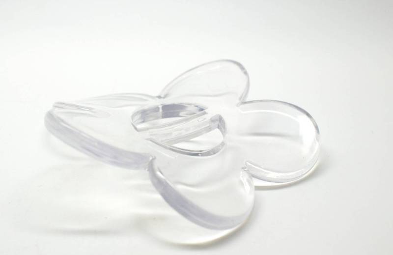 FB259cl Large Special Flower Slider Clear Plastic Italian Buckle 15mm BAR