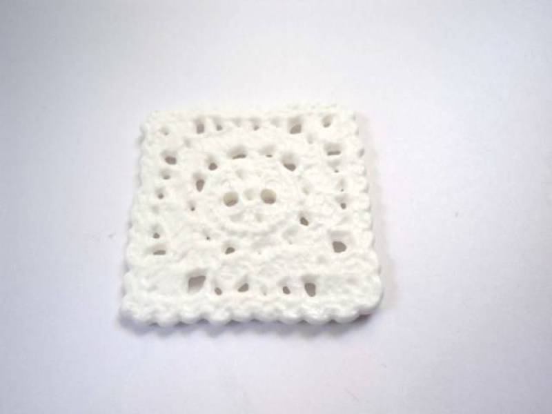 LB7227 Large Special Square  Crotchet Design Matte Plastic Italian Buttons 38mm