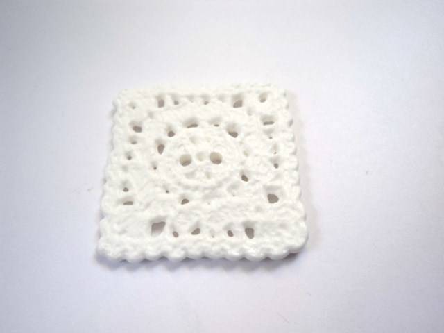 LB7227 Large Special Square Crotchet Design Matte Plastic Italian Buttons 38mm