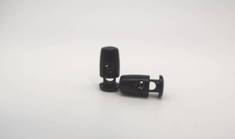 B379 Black Stop Cord Spring Plastic Italian Clasp