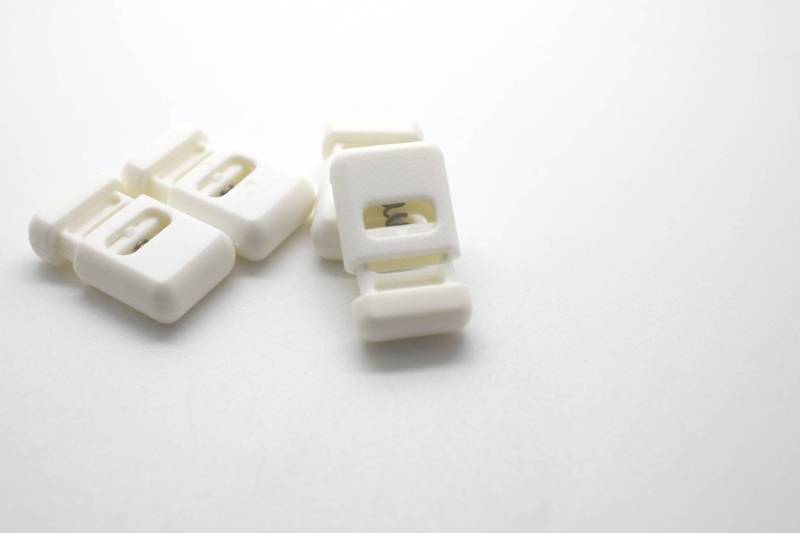 M56 White Square Matte Square Spring Italian Stop End Cord