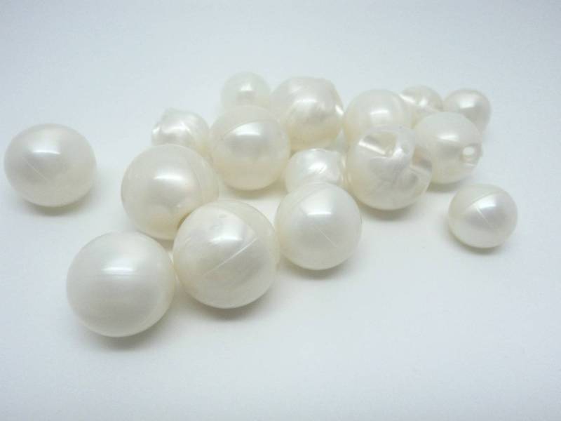 C1120pe Ball Shiny Mother Of Pearl Look Plastic Italian Buttons 9mm
