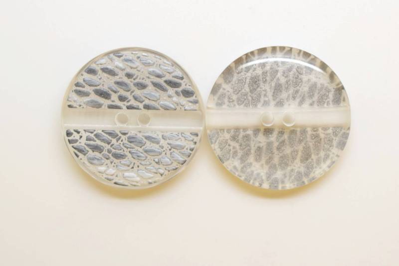 F3843 Special Design Clear Polyester Italian Buttons 23mm