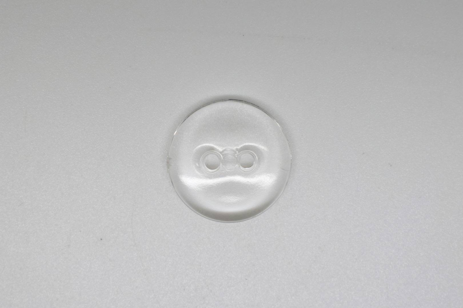 B20cl Smooth Transparent Clear Plastic Italian Buttons 15mm