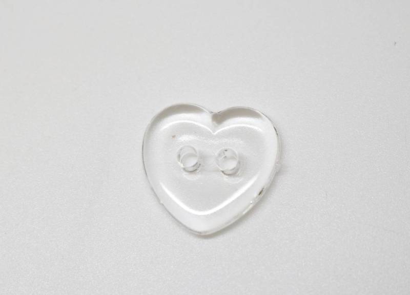 C1161cl Clear Heart Shiny Plastic Italian Buttons 15mm