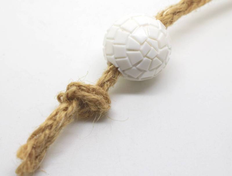 FB961 Ball Designed End Stop Cord Plastic Italian Bead 17mm