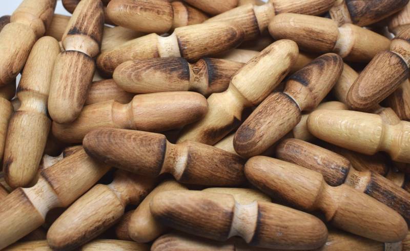 W90 Special NO hole Natural Beech Wood Toggles 50mm
