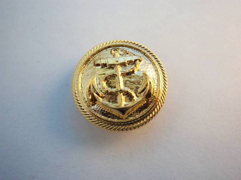 C2008 Anchor Domed Marine Gold Colour Plastic Italian Buttons