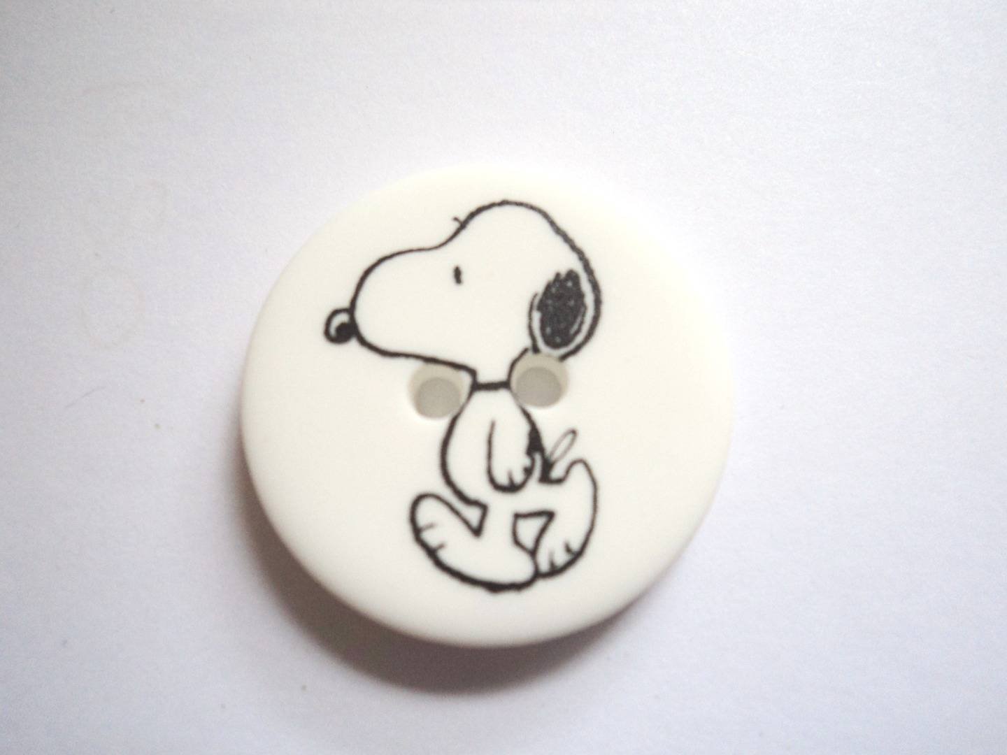 LB986snoopy Screen-Printed Matte Plastic Italian Buttons 23mm