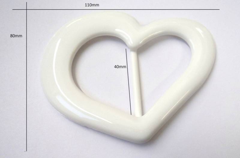 FB250 Huge Heart Plastic Italian Buckles 40mm BAR