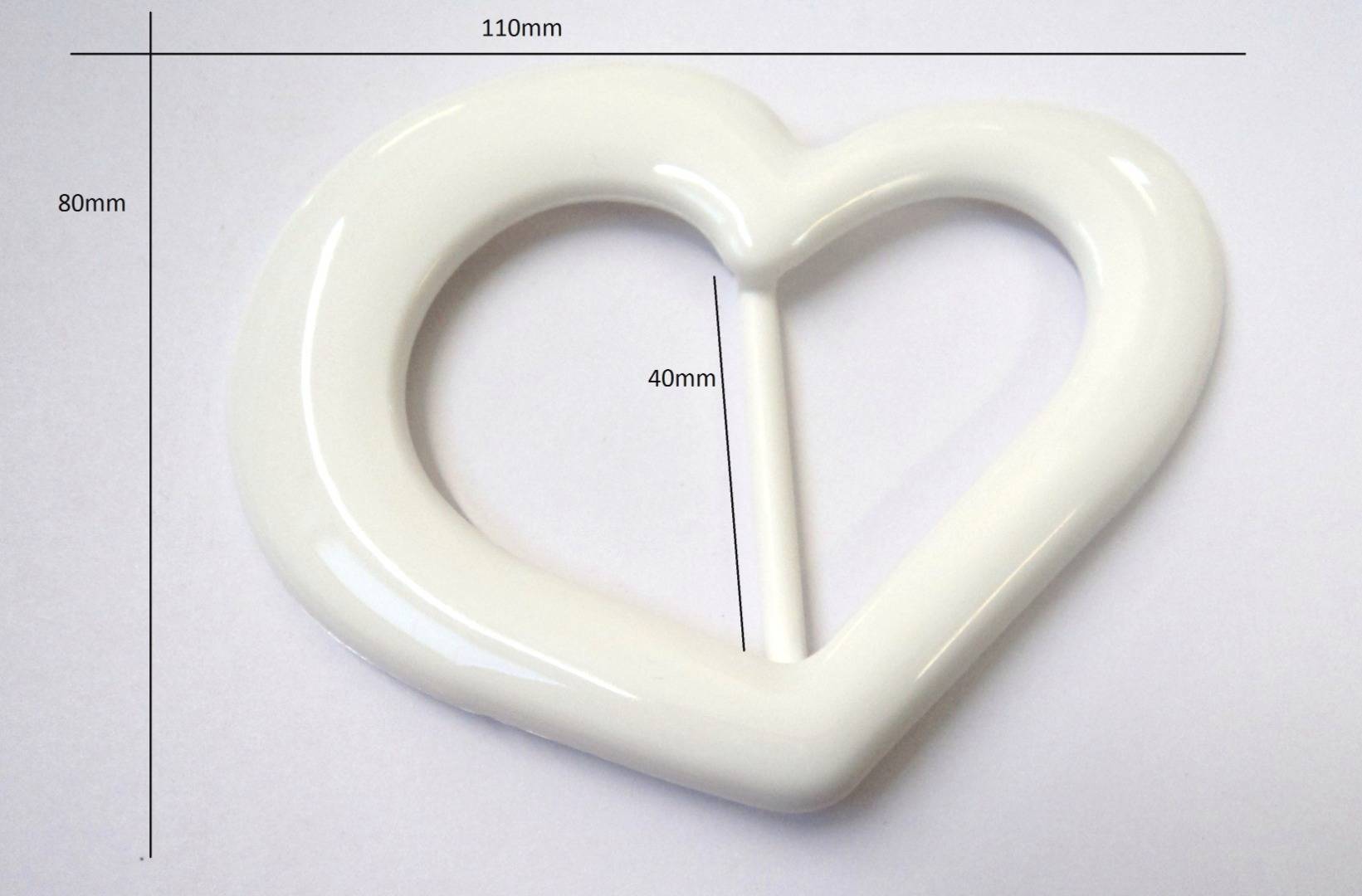 FB250 Huge Heart Plastic Italian Buckles 40mm BAR