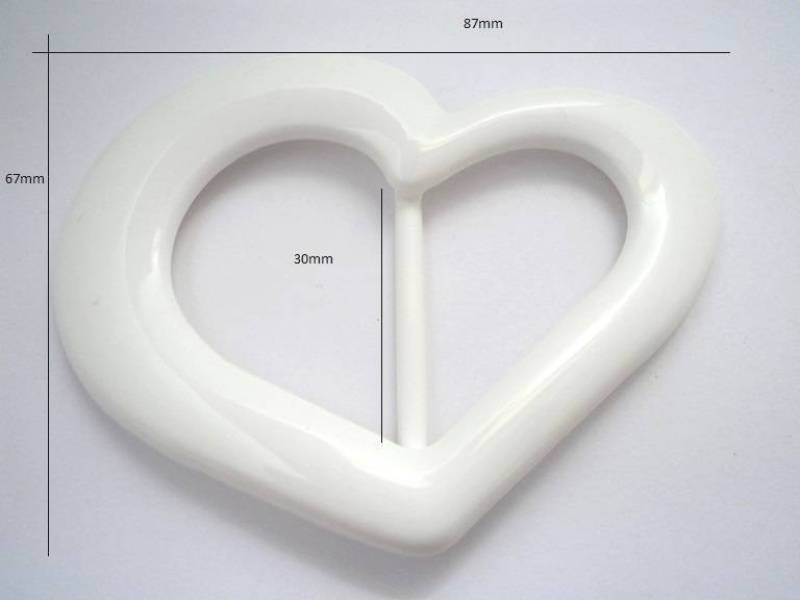FB250 Large Heart  Plastic Italian Buckles 30mm BAR