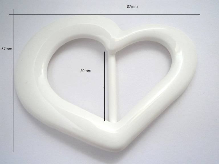FB250 Large Heart Plastic Italian Buckles 30mm BAR