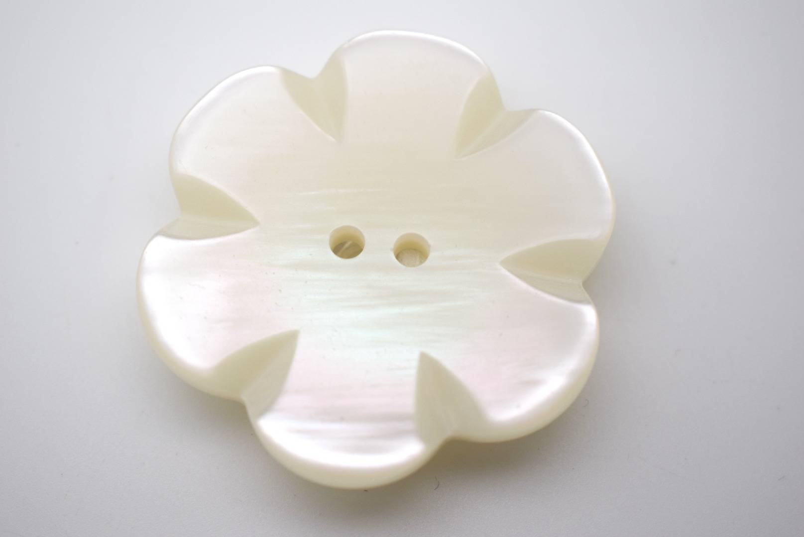C3575 Pearl Flower Shiny Polyester Italian Buttons 30mm
