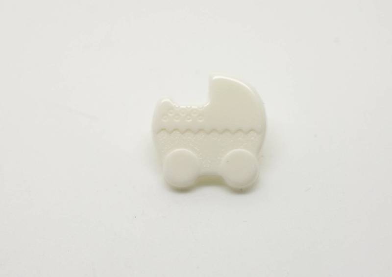 G476 Pram Shaped Shiny Italian Baby Buttons 17mm