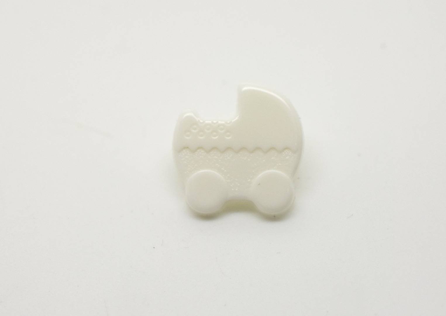 G476 Pram Shaped Shiny Italian Baby Buttons 17mm