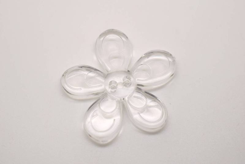 B1504 Huge Flower Shaped Clear Crystal Effect Italian Buttons 38mm