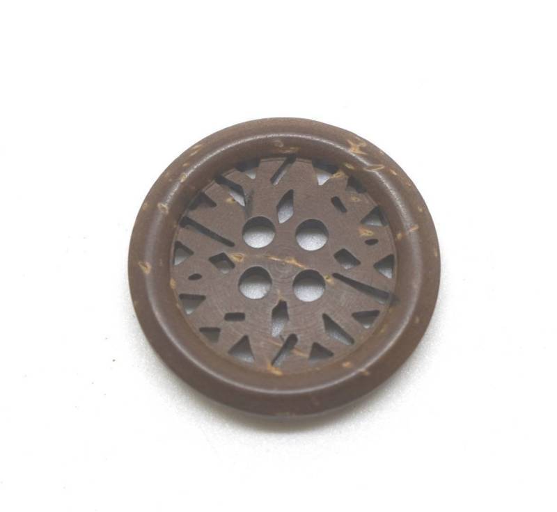 P1124 Special Lasered Shaped Real Coconut Shell Italian Buttons 20mm