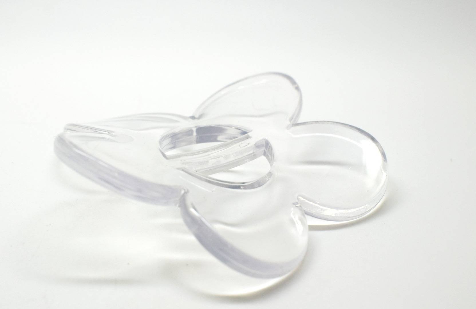 FB259cl Large Special Flower Slider Clear Plastic Italian Buckle 20mm BAR