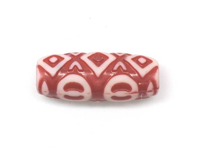 FB391 Tribal Design Tube Vintage Colour Italian Bead