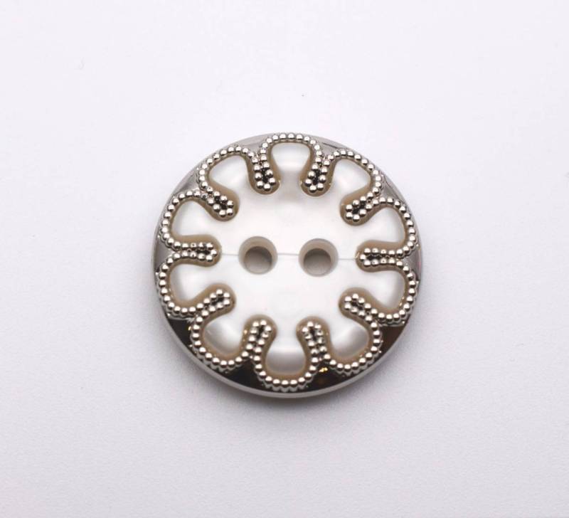 C3138 Flower Pearl Shaped Chrome Italian Buttons