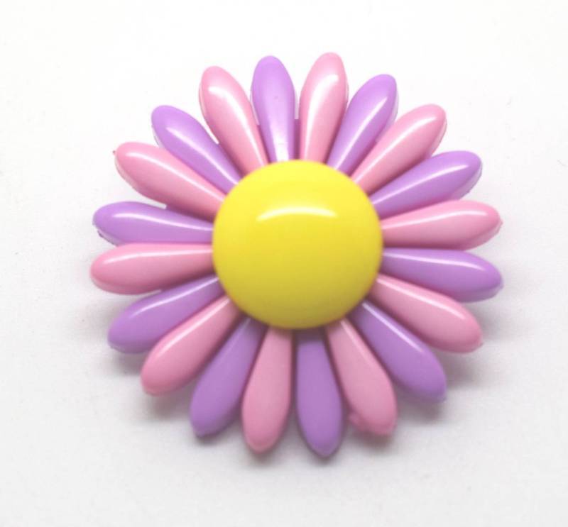LB5689 Big Special Flower Shaped Shiny Plastic Italian Buttons 30mm