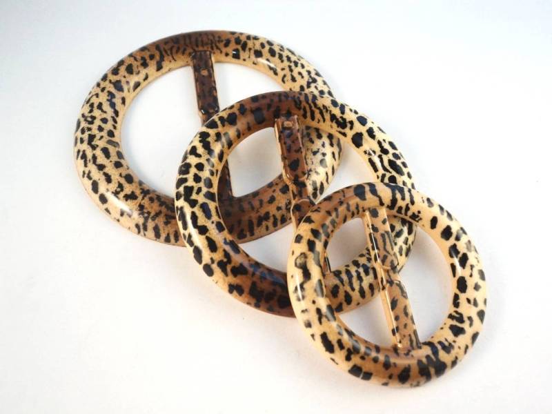 FB7 Italian Leopard Round Buckle Slider Adjuster Bag Strap