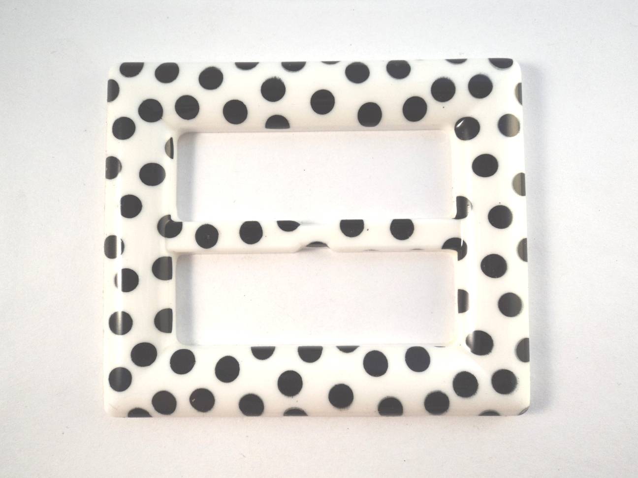 FB8 Black Polka Dots on Rectangular Buckle Slider Adjuster Bag Strap