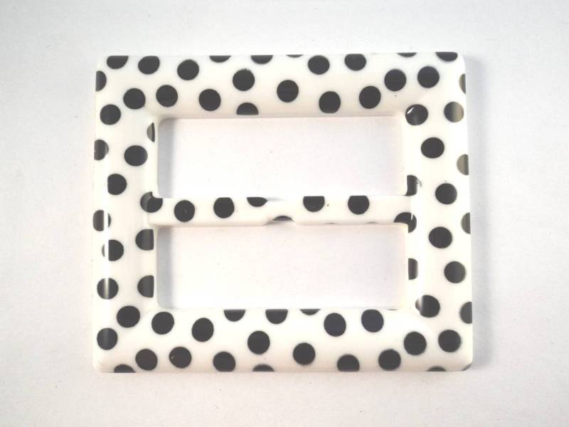 FB8 Black Polka Dots on Rectangular Buckle Slider Adjuster Bag Strap