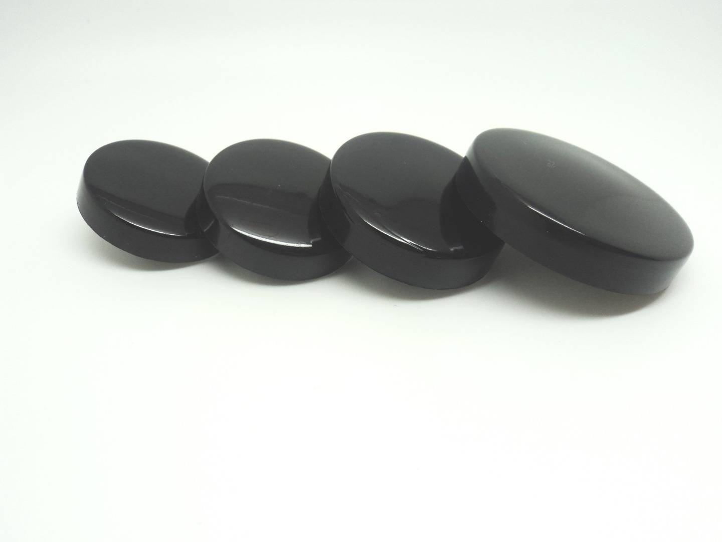 B156 Large Solid Smooth Black Plastic Italian Buttons