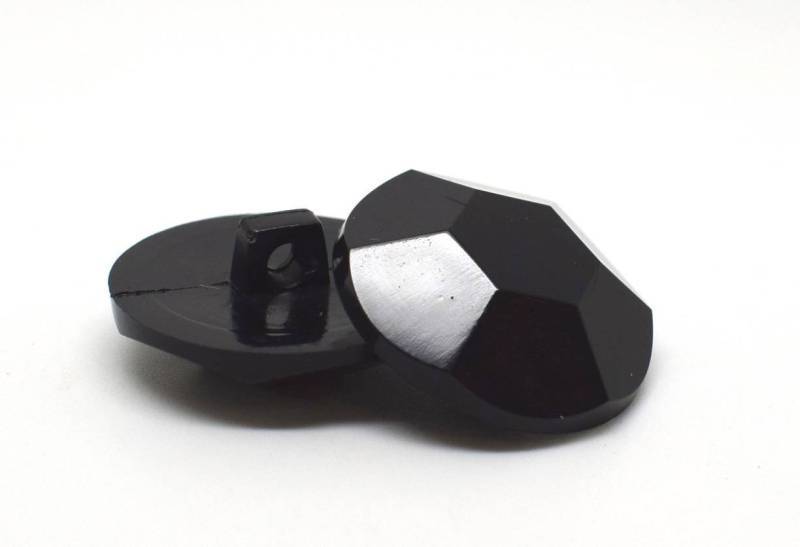 B942 Black Diamond Effect Shiny Plastic Italian Buttons