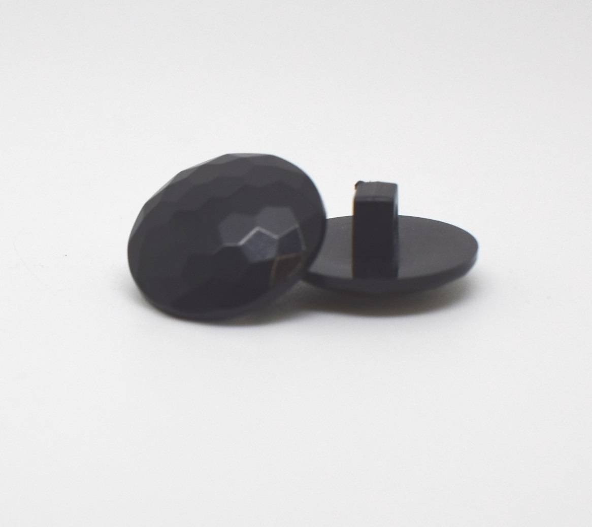 B225 Diamond Effect Black Plastic Italian Buttons