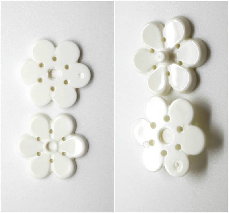 LB8483 Large Sew Flower Shaped Press Stud Snap Plastic Italian Buttons 23mm