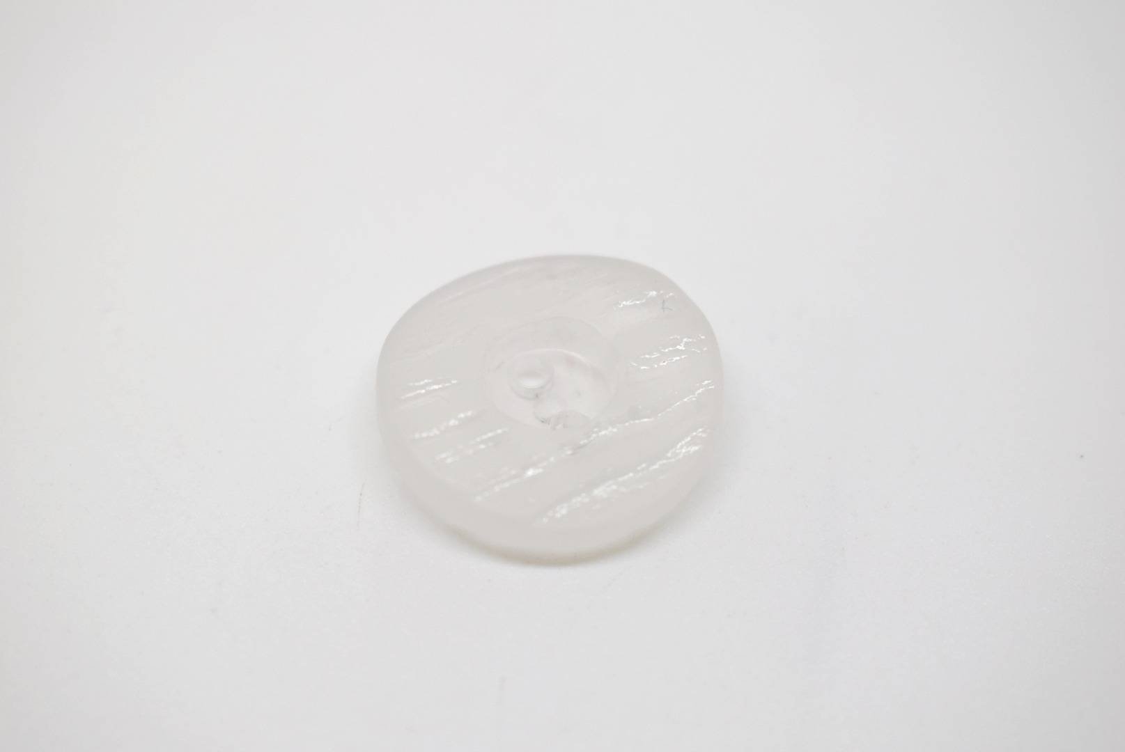 B333 Opaque Clear Matte Plastic Italian Buttons 15mm